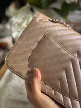 Load image into Gallery viewer, Chanel series 24 17B 2017 Fall/Winter collection Rose Gold Chevron Caviar Medium ML Timeless Classic Double Flap Bag with SHW
