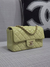 Load image into Gallery viewer, Chanel 23C 2022/2023 Cruise Collection Pastel Lime Green Lambskin Mini Rectangular Flap Bag with Champagne GHW
