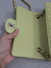Load image into Gallery viewer, Chanel 23C 2022/2023 Cruise Collection Pastel Lime Green Lambskin Mini Rectangular Flap Bag with Champagne GHW

