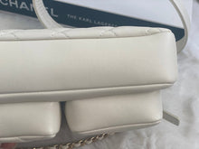 Load image into Gallery viewer, Chanel 22C White Calfskin GHW Small Camera Case Bag with Adjustable Strap
