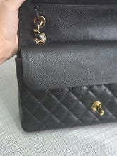 Load image into Gallery viewer, Chanel series 16 circa 2012 Black Caviar 11.12 Medium ML Timeless Classic Double Flap Bag with GHW
