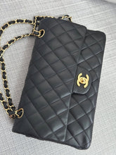 Load image into Gallery viewer, Chanel series 16 2012 Black Lambskin Medium ML Timeless Classic Double Flap Bag with GHW
