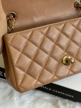 Load image into Gallery viewer, Chanel series 25 18S Collection Pearly Dark Beige Caviar Champagne Gold Hardware Mini Rectangular Flap Bag
