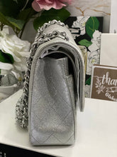 Load image into Gallery viewer, Chanel 21K 2021 Fall/Winter collection Glitter Iridescent Silver caviar SHW Medium ML 11.12 Timeless Classic Double Flap Bag
