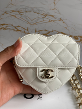 Load image into Gallery viewer, Chanel 22S White Lambskin LGHW Heart Belt bag
