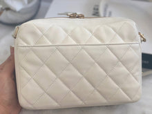 Load image into Gallery viewer, Chanel 22C White Calfskin GHW Small Camera Case Bag with Adjustable Strap
