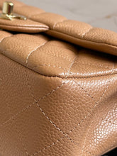 Load image into Gallery viewer, Chanel series 25 18S Collection Pearly Dark Beige Caviar Champagne Gold Hardware Mini Rectangular Flap Bag
