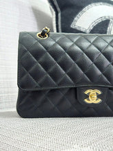 Load image into Gallery viewer, Chanel series 19 2014 Black Caviar GHW Medium ML Timeless Classic Double Flap Bag
