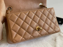 Load image into Gallery viewer, Chanel series 25 18S Collection Pearly Dark Beige Caviar Champagne Gold Hardware Mini Rectangular Flap Bag
