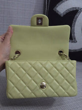 Load image into Gallery viewer, Chanel 23C 2022/2023 Cruise Collection Pastel Lime Green Lambskin Mini Rectangular Flap Bag with Champagne GHW
