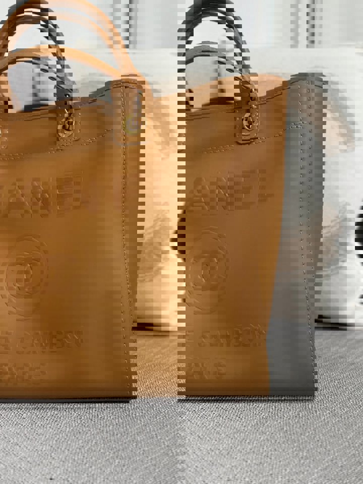 Chanel series 31 21S 2021 Spring/Summer collection Caramel Calf skin aged GHW Medium/Large Deauville Tote Bag with Top handle