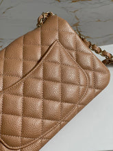 Load image into Gallery viewer, Chanel series 25 18S Collection Pearly Dark Beige Caviar Champagne Gold Hardware Mini Rectangular Flap Bag
