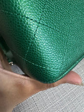 Load image into Gallery viewer, Chanel series 25 18S 2018 Spring/Summer Collection Pearly Emerald Green Caviar Champagne GHW Jumbo Timeless Classic Double Flap Bag
