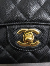 Load image into Gallery viewer, Chanel series 19 2014 Black Caviar GHW Medium ML Timeless Classic Double Flap Bag
