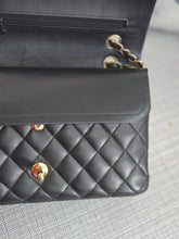 Load image into Gallery viewer, Chanel series 16 2012 Black Lambskin Medium ML Timeless Classic Double Flap Bag with GHW
