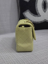 Load image into Gallery viewer, Chanel 23C 2022/2023 Cruise Collection Pastel Lime Green Lambskin Mini Rectangular Flap Bag with Champagne GHW
