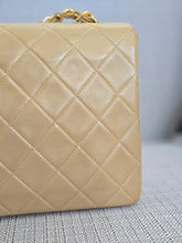 Load image into Gallery viewer, Chanel series 1 Beige Lambskin 24K GHW Vintage Mini Flap Bag
