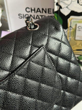 Load image into Gallery viewer, Chanel Series 18 (2014) Black caviar Silver hardware Medium ML Timeless Classic Double Flap Bag
