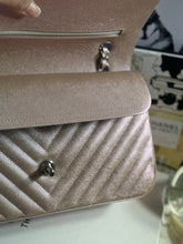 Load image into Gallery viewer, Chanel series 24 17B 2017 Fall/Winter collection Rose Gold Chevron Caviar Medium ML Timeless Classic Double Flap Bag with SHW

