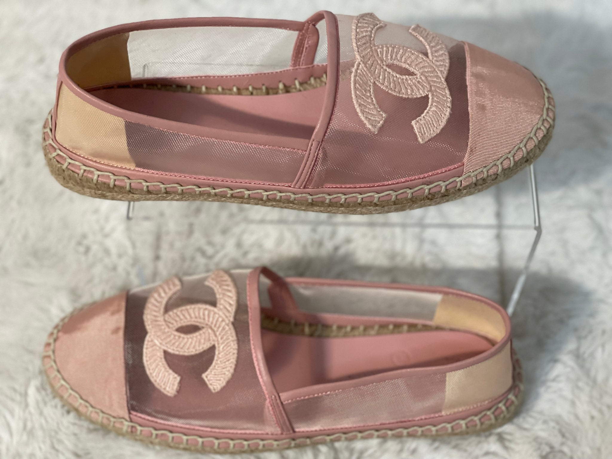 Leather espadrilles Chanel Pink size 41 EU in Leather - 35697556