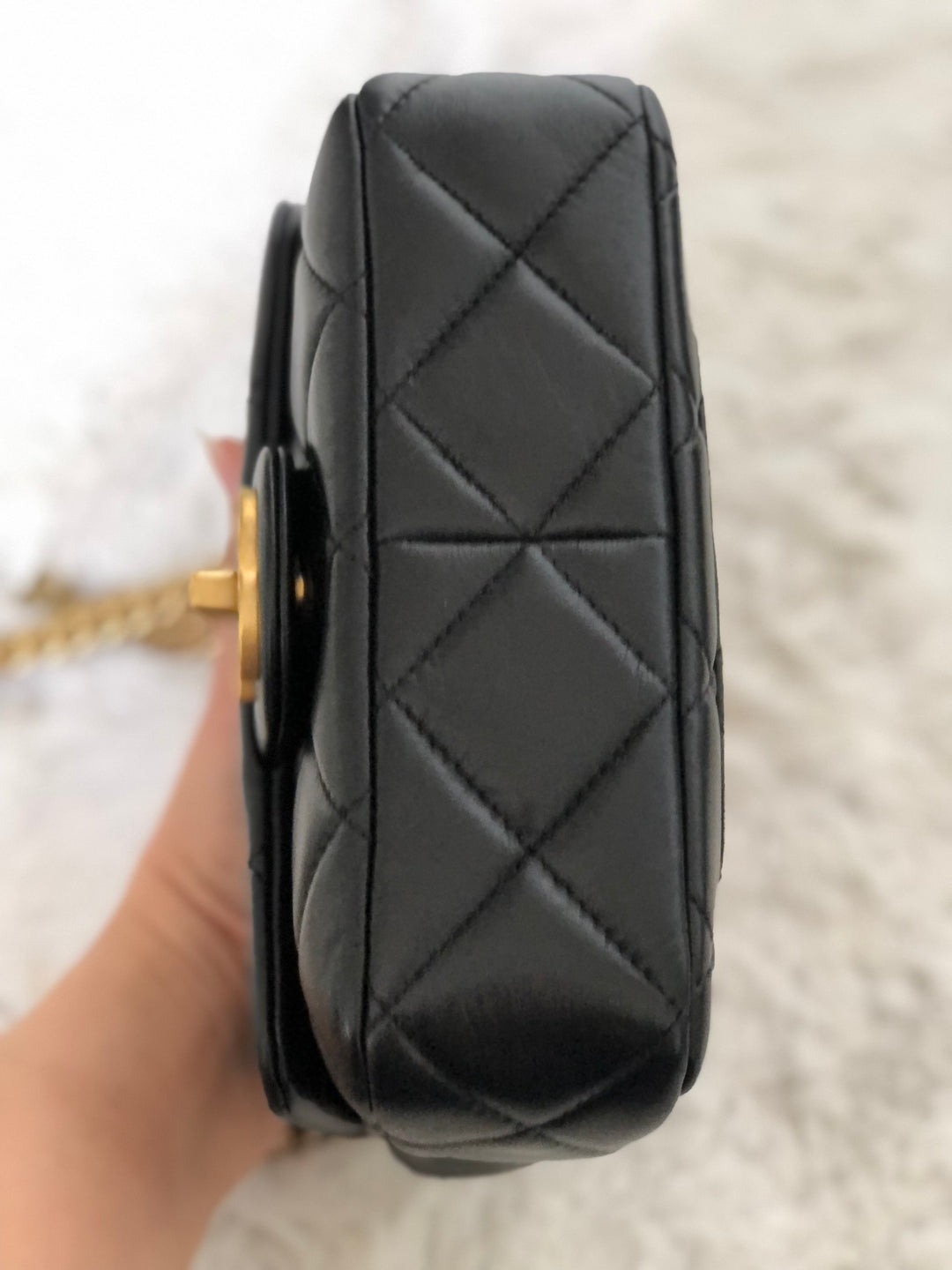 Chanel 22P Black Lambskin GHW Square mini flap bag