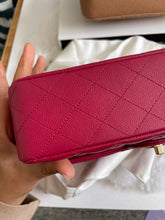 Load image into Gallery viewer, Chanel 21A Dark Pink/Raspberry Pink Caviar LGHW Medium ML Double flap Timeless Classic Bag
