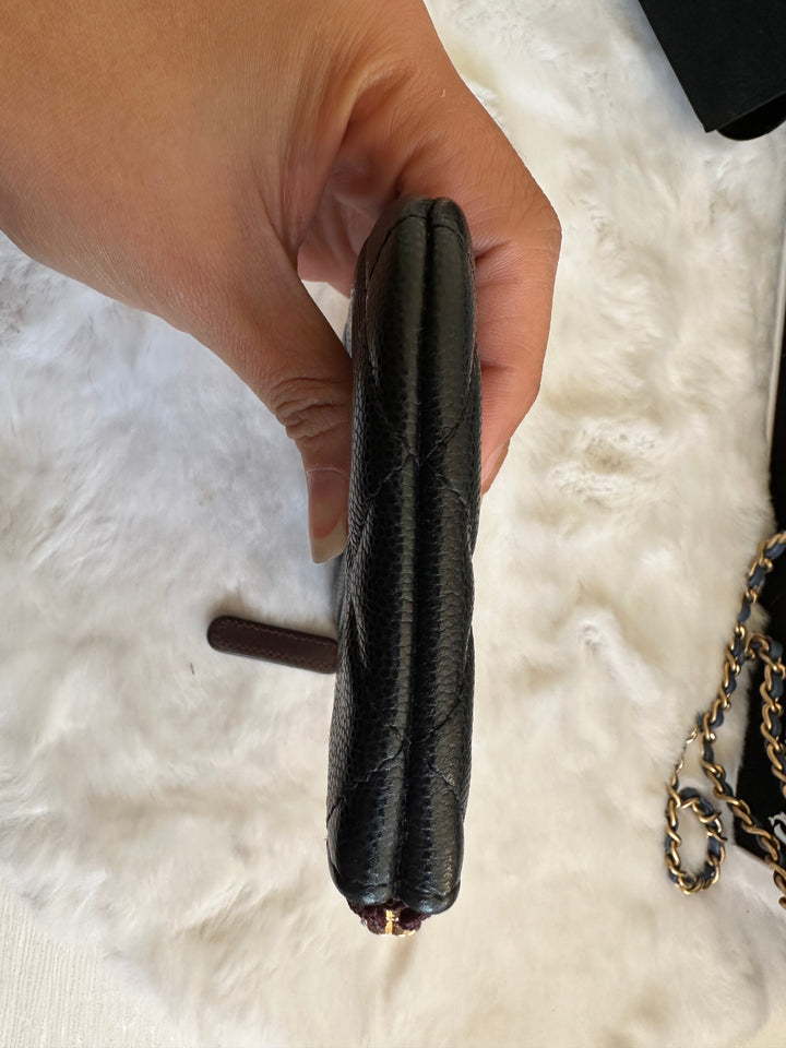 Chanel series 24 Black Caviar LGHW Mini O Case/Pouch