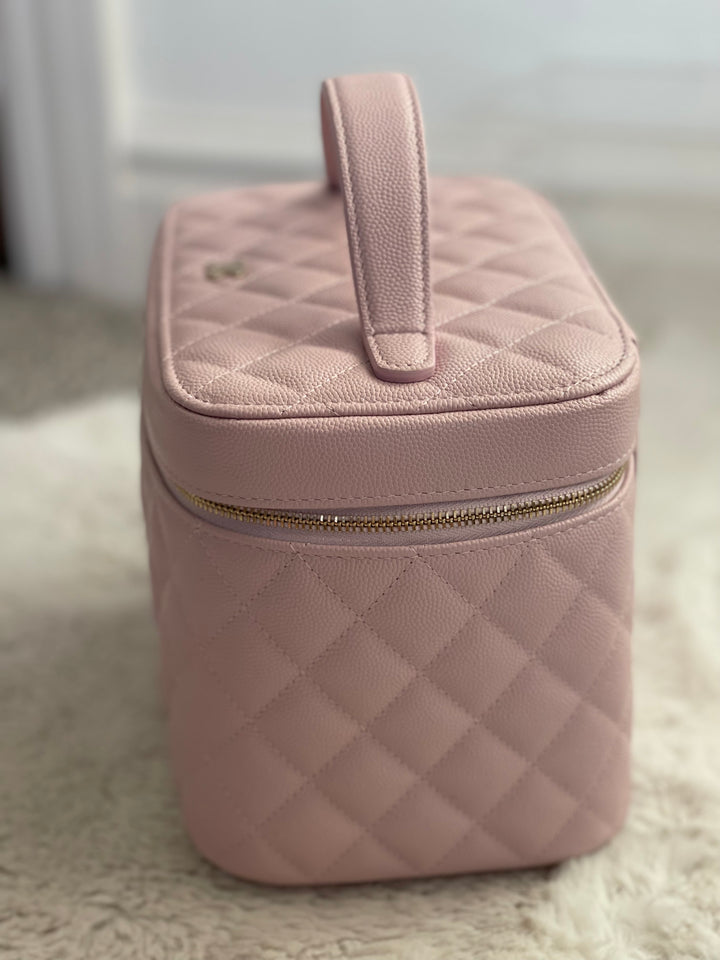 Chanel 21S pink caviar LGHW Large Vanity case