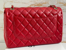 Load image into Gallery viewer, Chanel 19B Red Caviar LGHW Jumbo Timeless Classic Double Flap Bag
