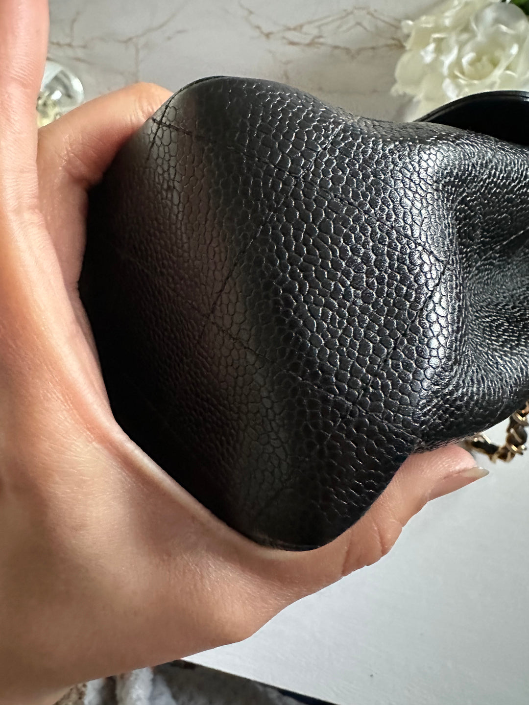 Chanel Series 7 Vintage 24K GHW Black Caviar Jumbo Flap Bag