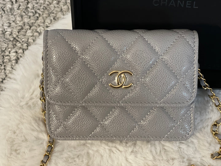 Chanel 21B Grey caviar coco chain o purse