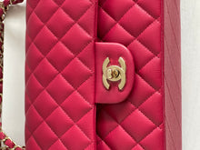 Load image into Gallery viewer, Chanel 21A Dark Pink/Raspberry Pink Caviar LGHW Medium ML Double flap Timeless Classic Bag
