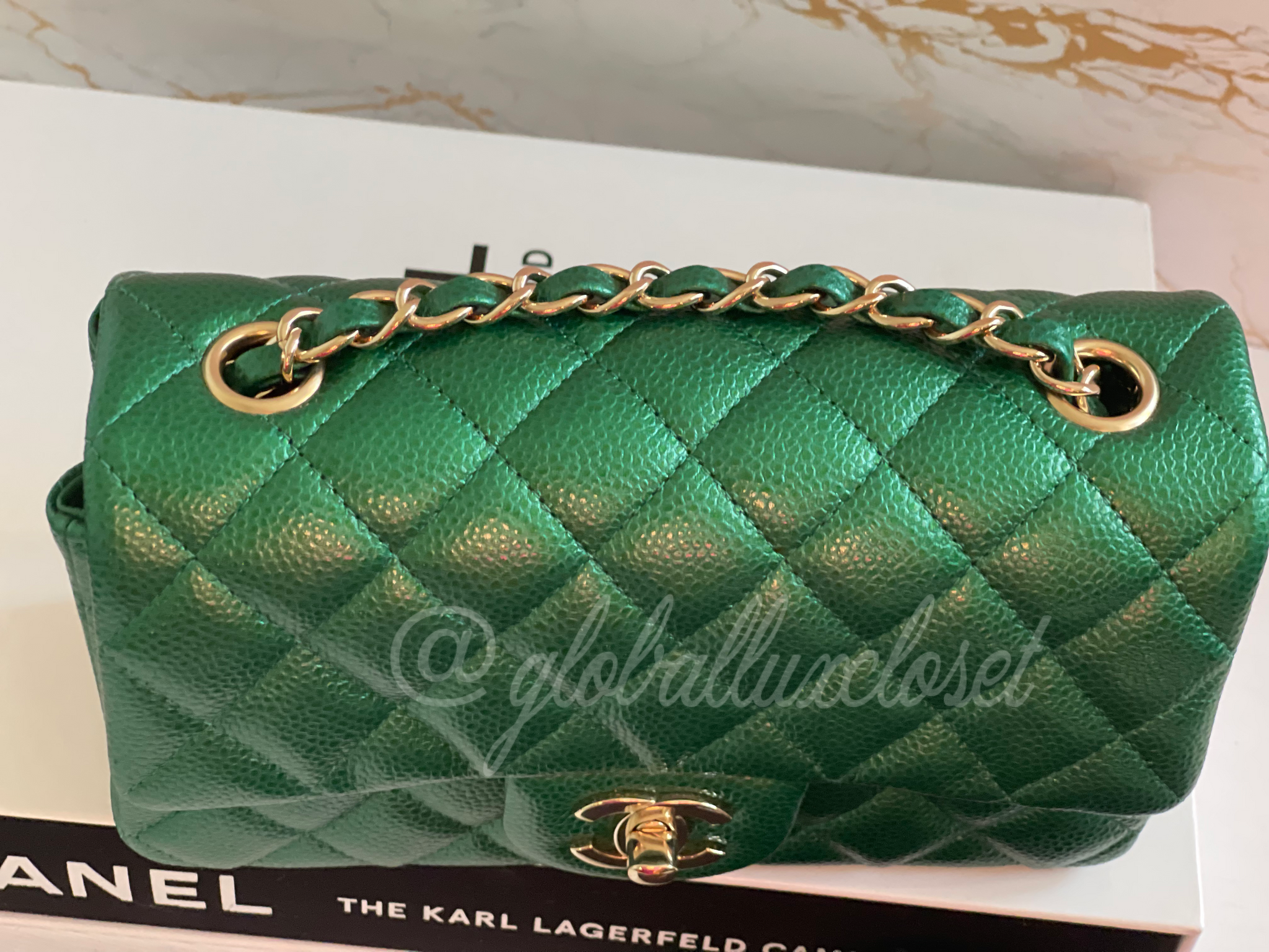 CHANEL Mini Rectangular Flap Bag in Emerald Green Lambskin  Dearluxe