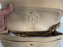 Load image into Gallery viewer, Chanel series 1 Beige Lambskin 24K GHW Small classic double flap bag
