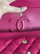 Load image into Gallery viewer, Chanel 21A Dark Pink/Raspberry Pink Caviar LGHW Medium ML Double flap Timeless Classic Bag
