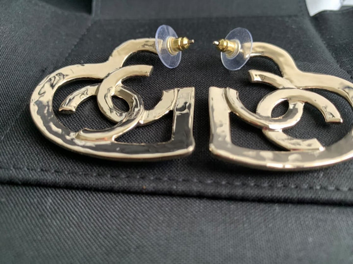 Chanel Heart Large Earrings