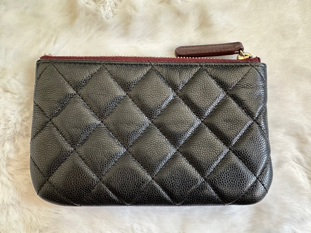 Chanel series 24 Black Caviar LGHW Mini O Case/Pouch