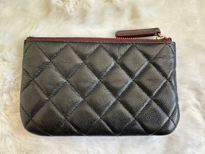 Chanel series 24 Black Caviar LGHW Mini O Case/Pouch