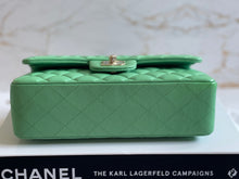 Load image into Gallery viewer, Chanel 21P Avocado Green Caviar Champagne Gold hardware Small Timeless Classic Double Flap Bag
