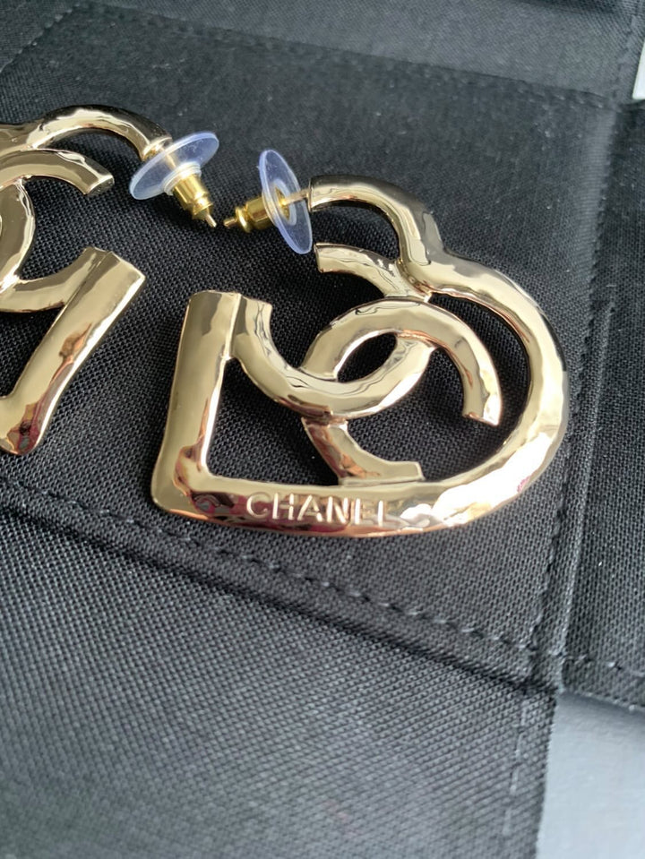 Chanel Heart Large Earrings