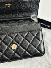 Load image into Gallery viewer, Chanel 22B Collection Black Caviar LGHW Classic Wallet on chain (WOC)
