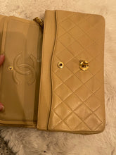 Load image into Gallery viewer, Chanel series 1 Beige Lambskin 24K GHW Small classic double flap bag
