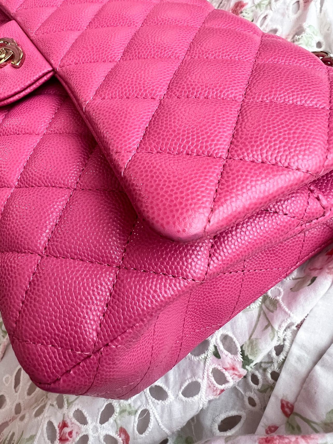Chanel 19C collection Barbie Pink Caviar LGHW Medium ML timeless Classic  double flap bag