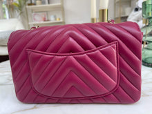 Load image into Gallery viewer, Chanel 18B Purple Lambskin Chevron LGHW Mini rectangular flap bag
