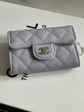 Load image into Gallery viewer, Chanel 21K Purple Lilac Caviar SHW 4 Keys Card Holder
