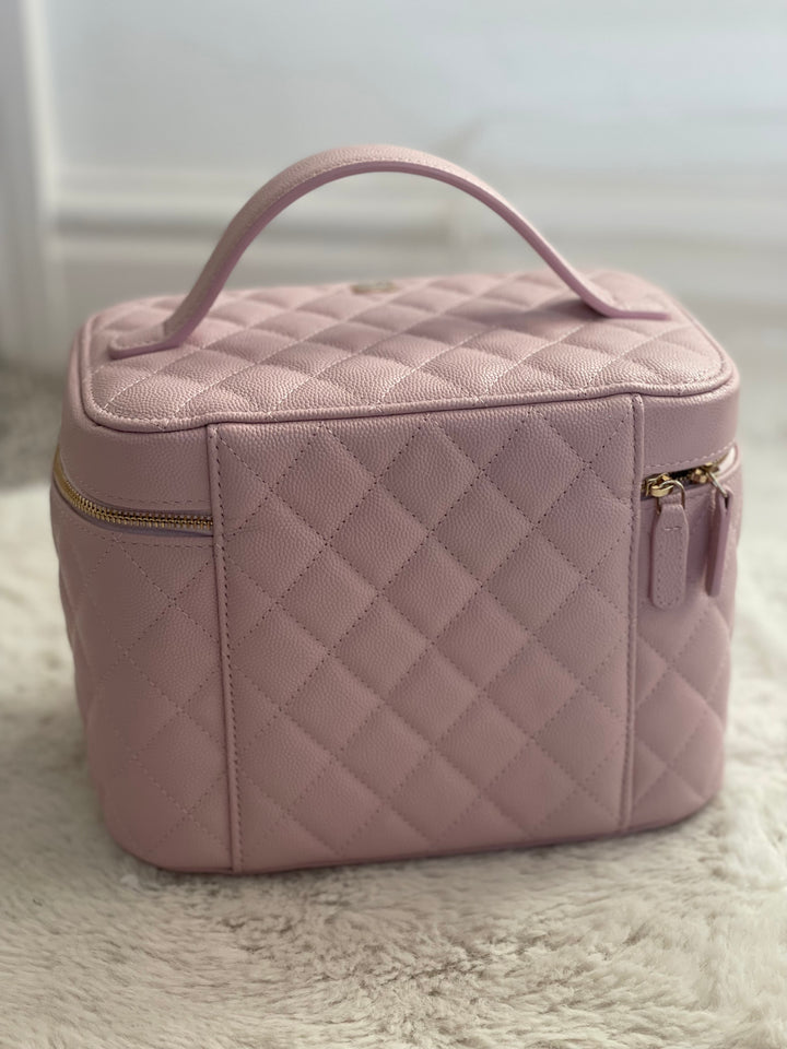 Chanel 21S pink caviar LGHW Large Vanity case