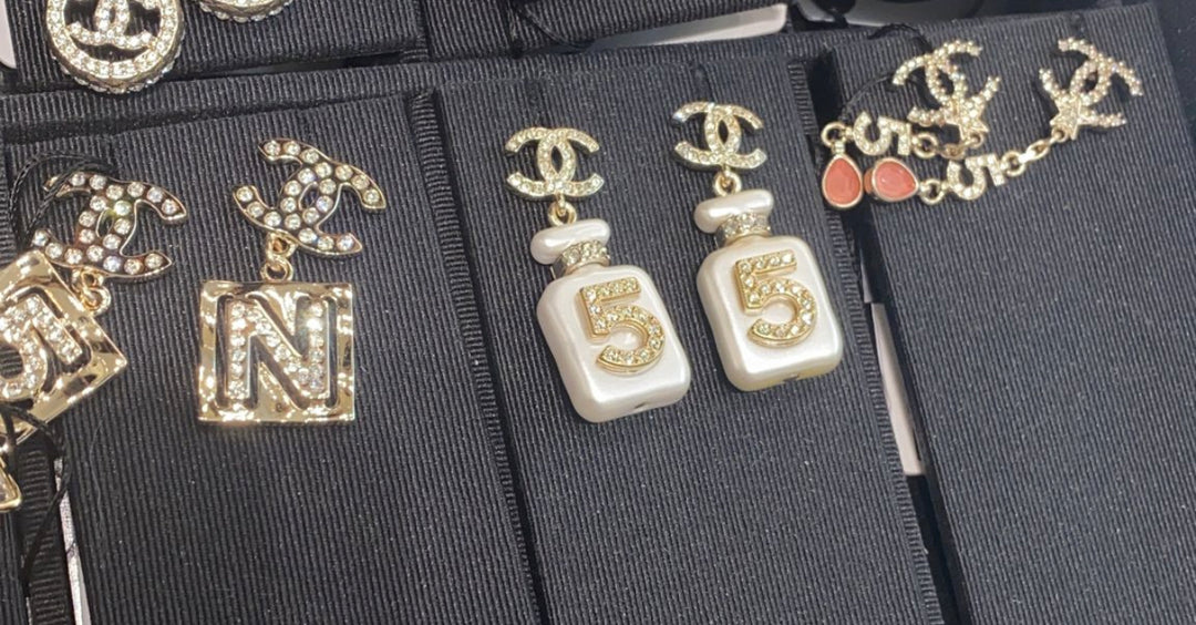 Chanel 22S Collection Number 5 Perfume Bottle Earrings