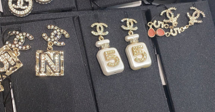 Chanel 22S Collection Number 5 Perfume Bottle Earrings