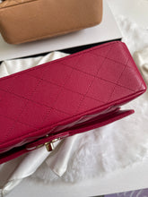 Load image into Gallery viewer, Chanel 21A Dark Pink/Raspberry Pink Caviar LGHW Medium ML Double flap Timeless Classic Bag
