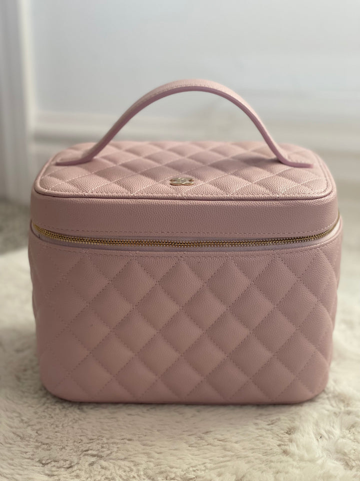 Chanel 21S pink caviar LGHW Large Vanity case